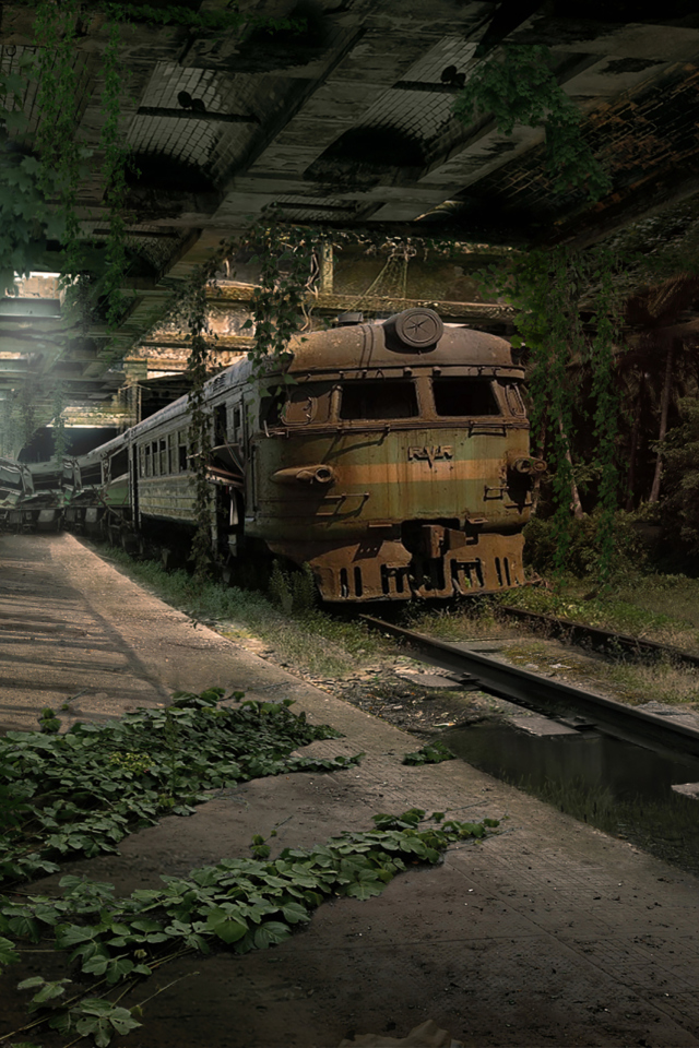 Fondo de pantalla Abandoned Train 640x960