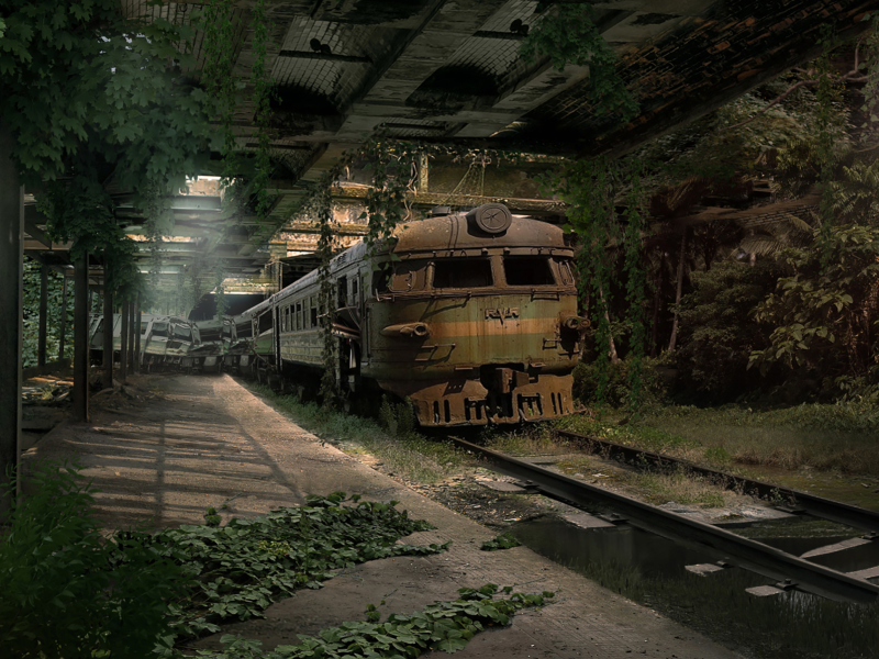 Обои Abandoned Train 800x600
