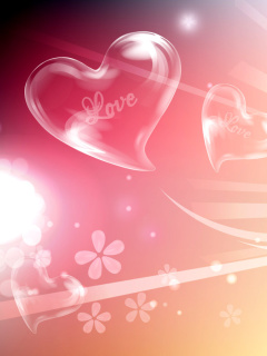 Das Flying Hearts Wallpaper 240x320