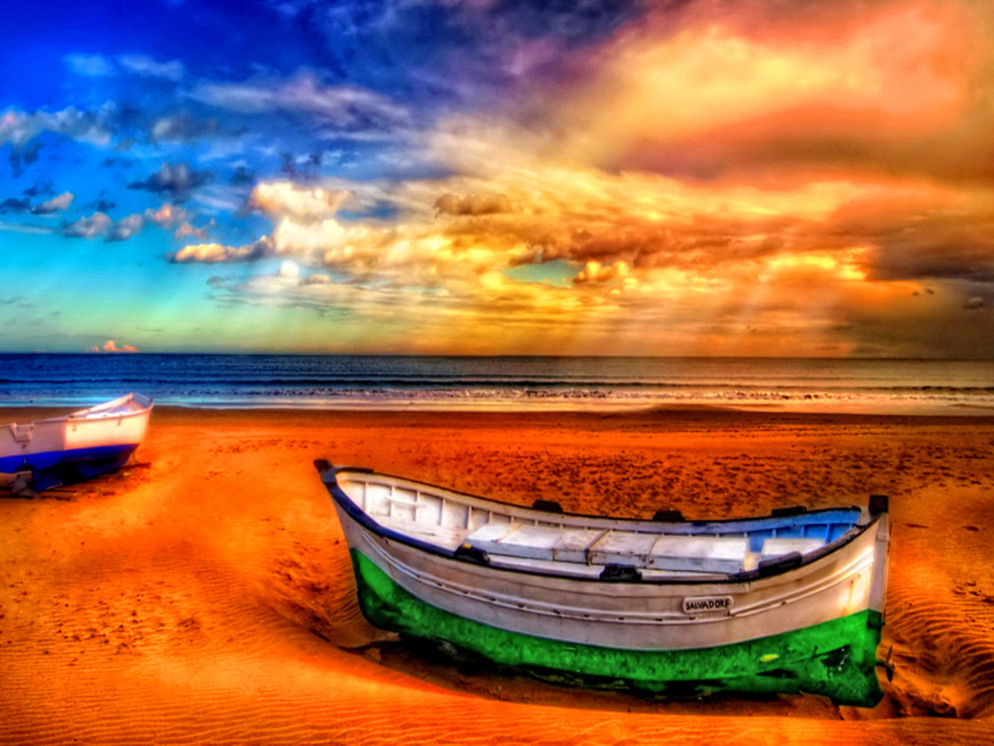 Обои Seascape And Boat 1400x1050