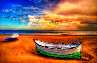 Seascape And Boat Background for Android, iPhone and iPad