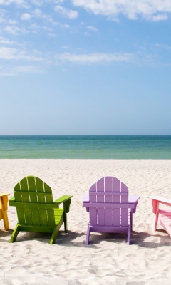Das Beach Chairs Wallpaper 240x400