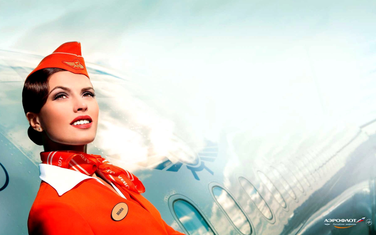 Screenshot №1 pro téma Aeroflot Russian Girl 1280x800