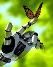 Robot hand and butterfly screenshot #1 176x220