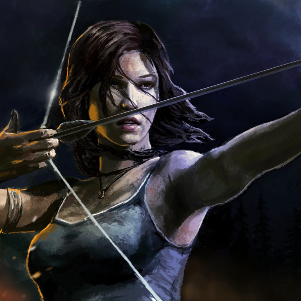 Lara Croft With Arrow wallpaper 1024x1024