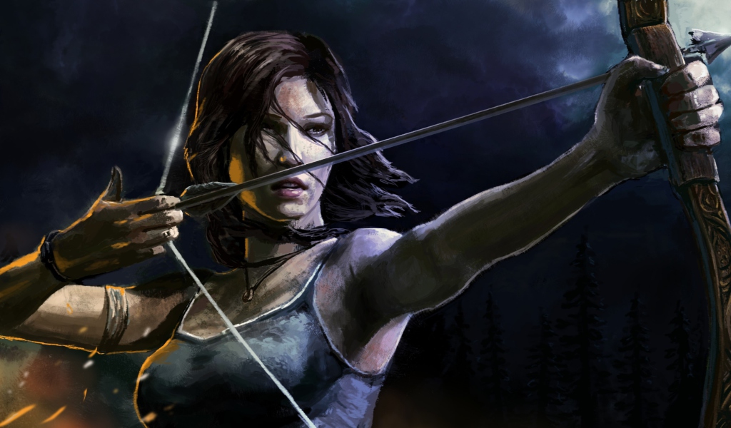 Screenshot №1 pro téma Lara Croft With Arrow 1024x600
