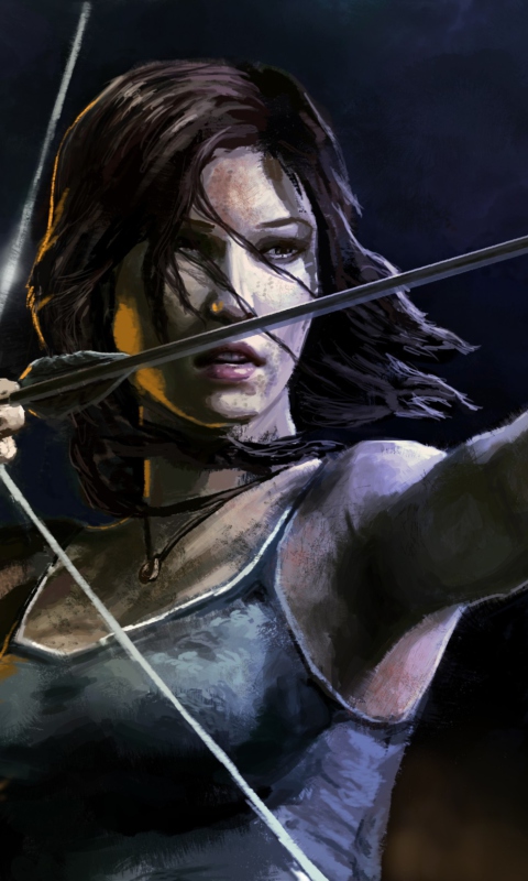 Lara Croft With Arrow wallpaper 480x800