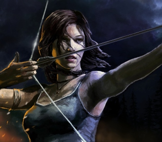 Kostenloses Lara Croft With Arrow Wallpaper für 208x208
