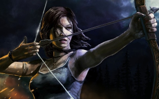 Lara Croft With Arrow Background for Android, iPhone and iPad