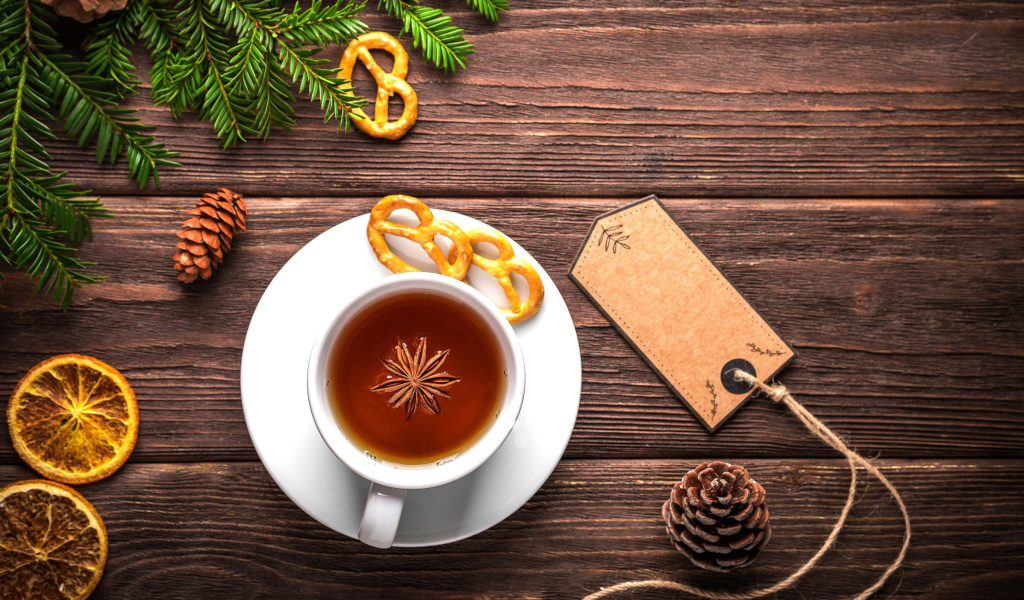 Das Christmas Cup Of Tea Wallpaper 1024x600