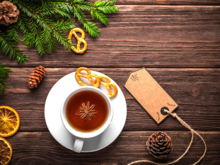 Fondo de pantalla Christmas Cup Of Tea 320x240