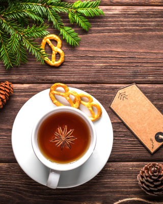 Kostenloses Christmas Cup Of Tea Wallpaper für Nokia X2