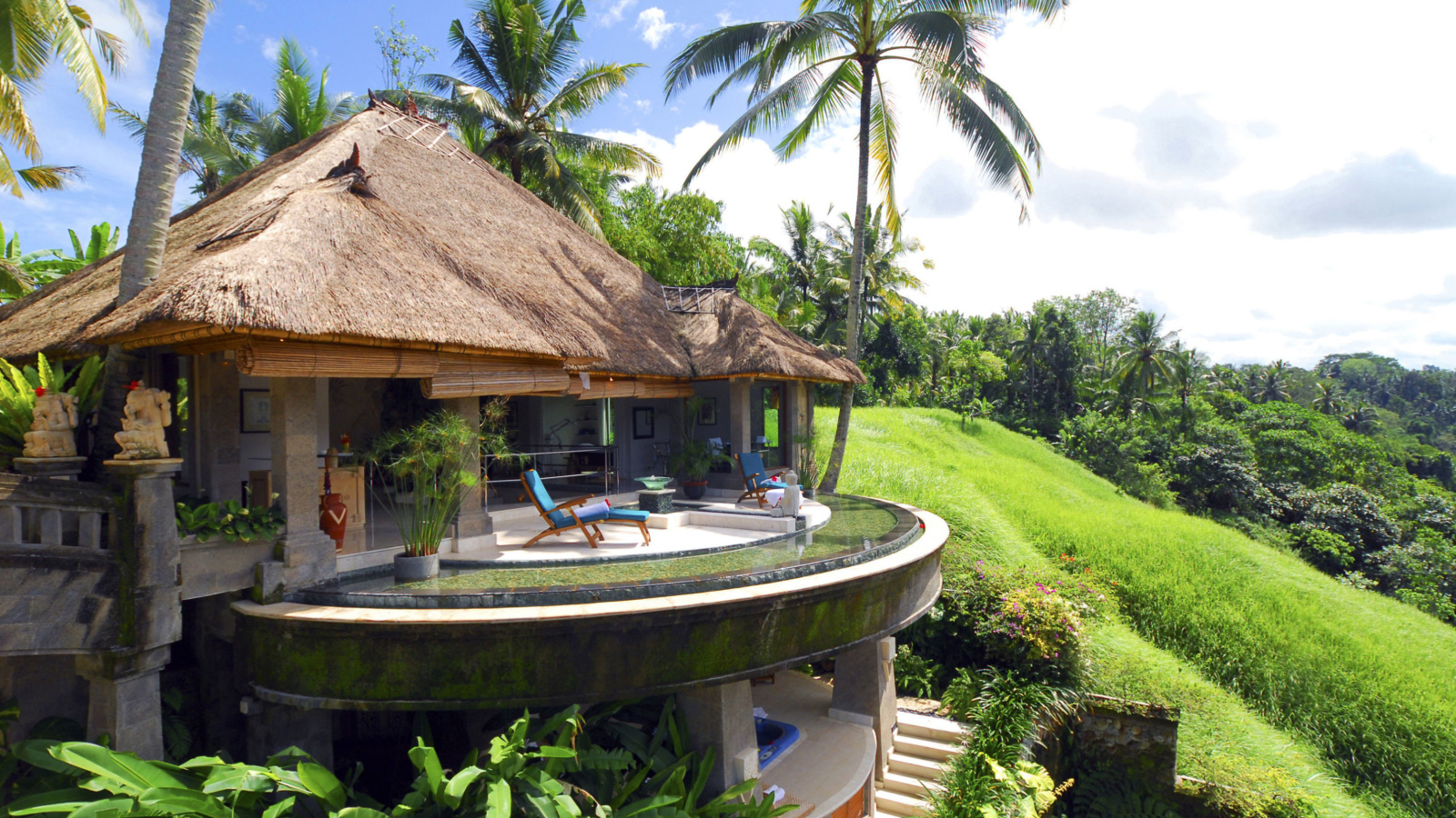 Обои Resort Ubud Tropical Garden 1600x900