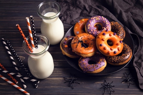 Fondo de pantalla Halloween Donuts 480x320