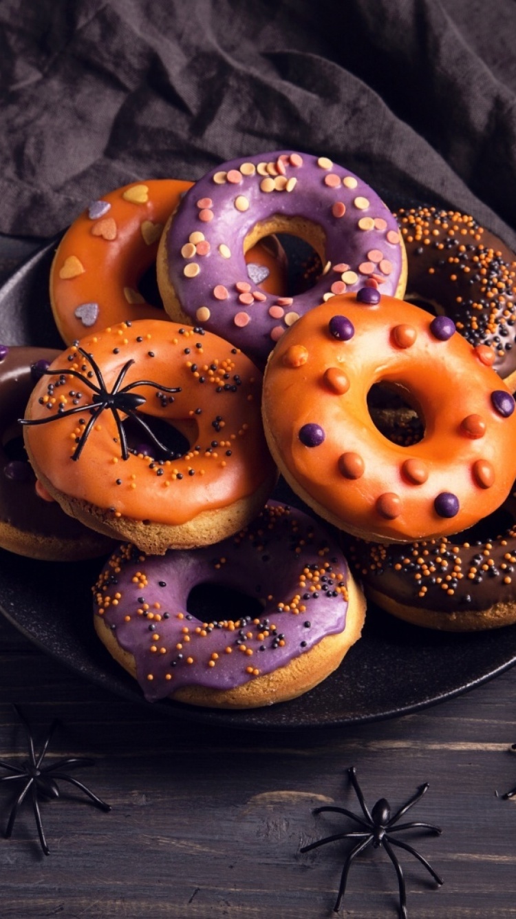 Das Halloween Donuts Wallpaper 750x1334