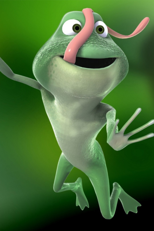 Обои Funny Frog 640x960