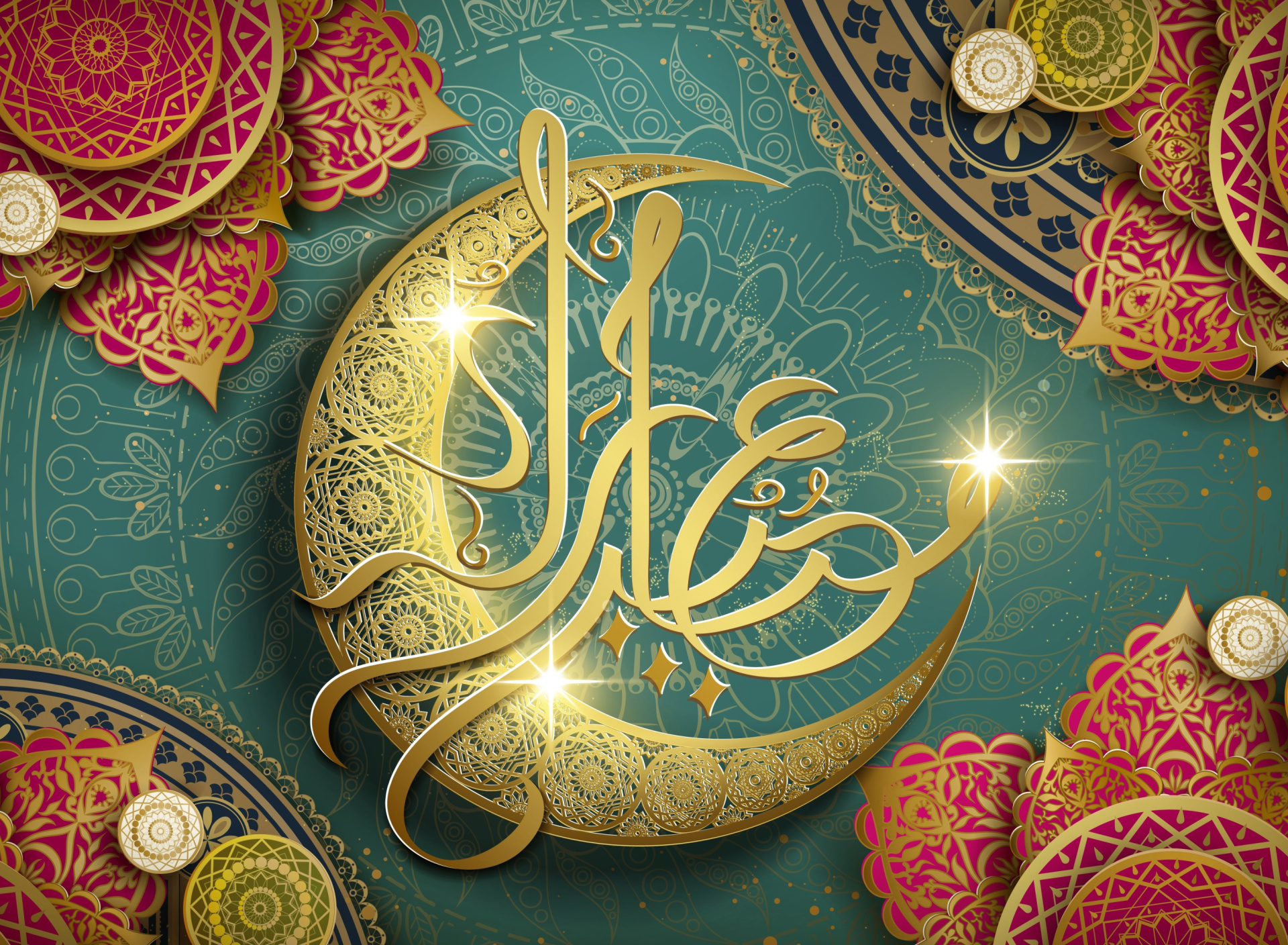 Ramadan Design Eid Mubarak Arabic Calligraphy wallpaper 1920x1408