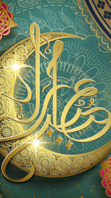 Ramadan Design Eid Mubarak Arabic Calligraphy wallpaper 360x640