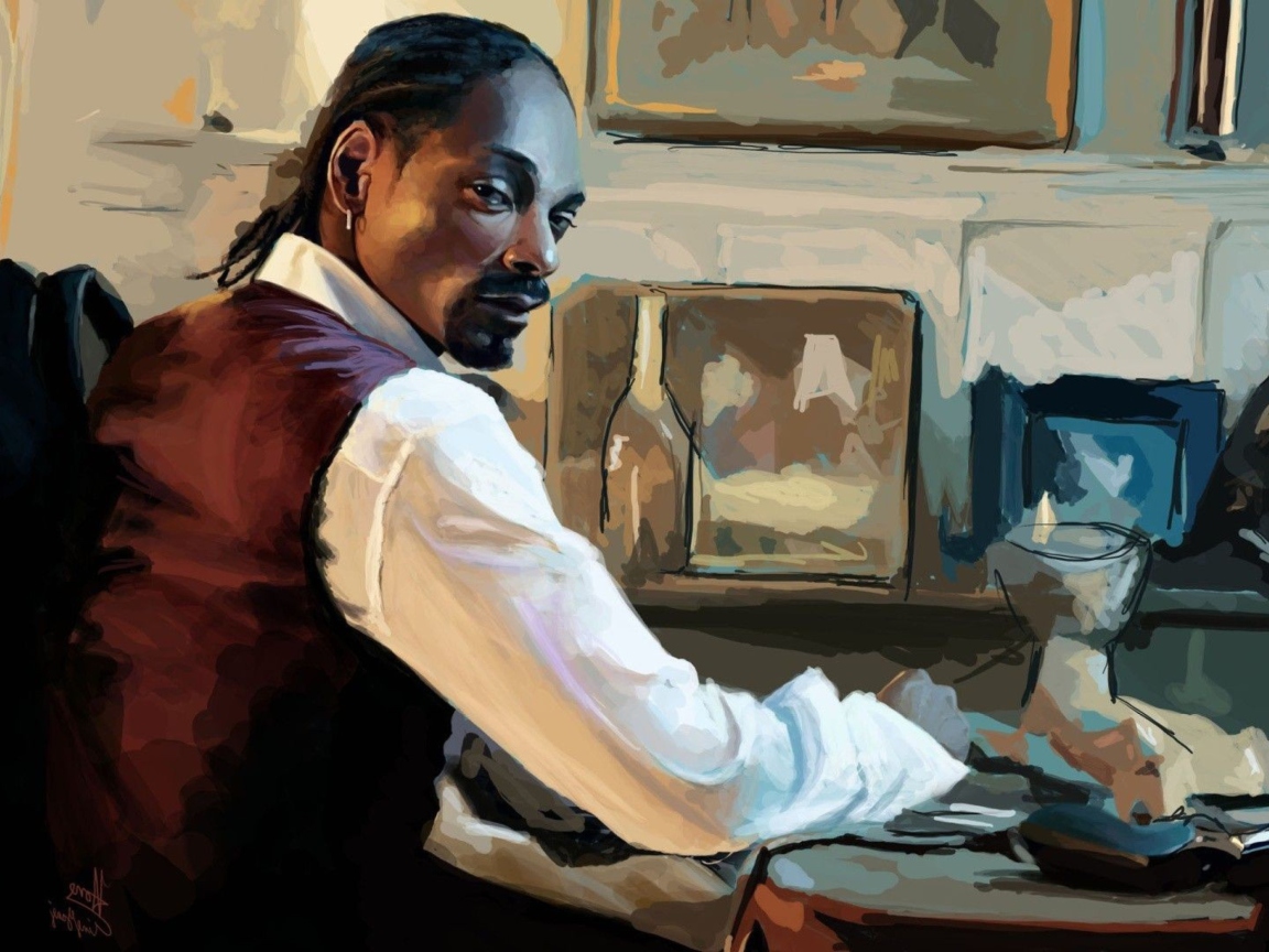 Screenshot №1 pro téma Snoop Dog Portrait Painting 1152x864