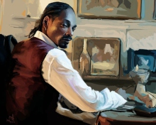 Обои Snoop Dog Portrait Painting 220x176