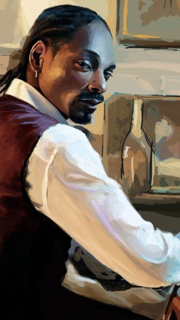 Das Snoop Dog Portrait Painting Wallpaper 360x640