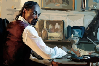 Snoop Dog Portrait Painting - Obrázkek zdarma pro 1366x768