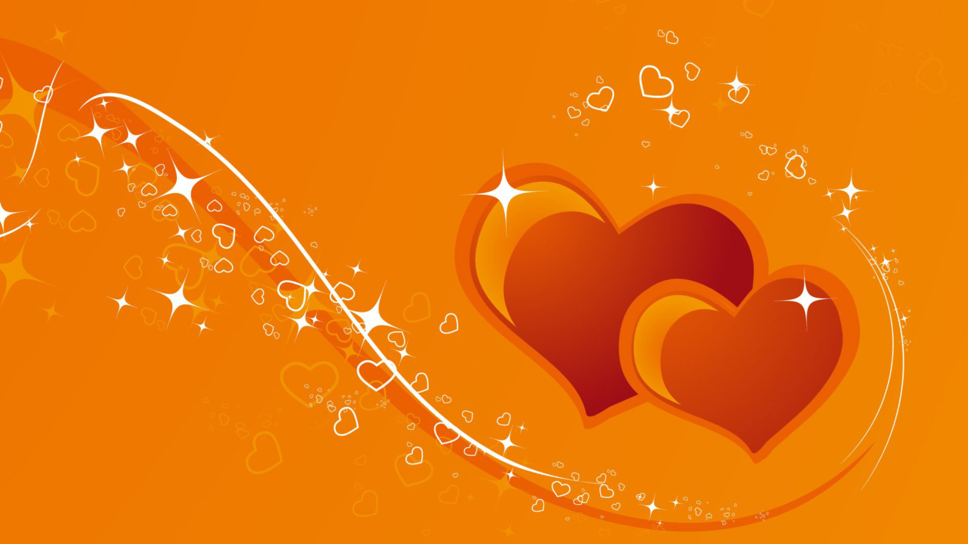 Fondo de pantalla Orange Hearts 1920x1080