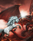Обои Unicorn And Dragon 128x160