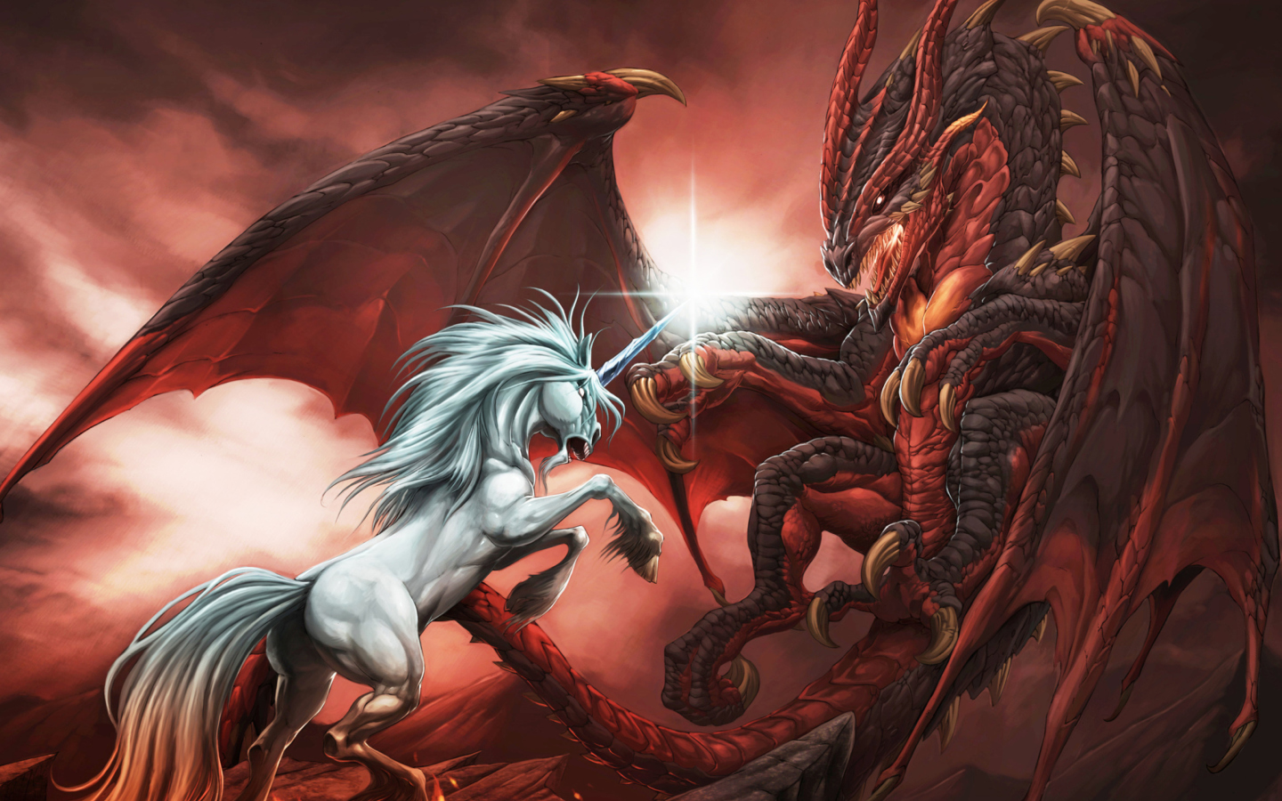 Sfondi Unicorn And Dragon 1440x900