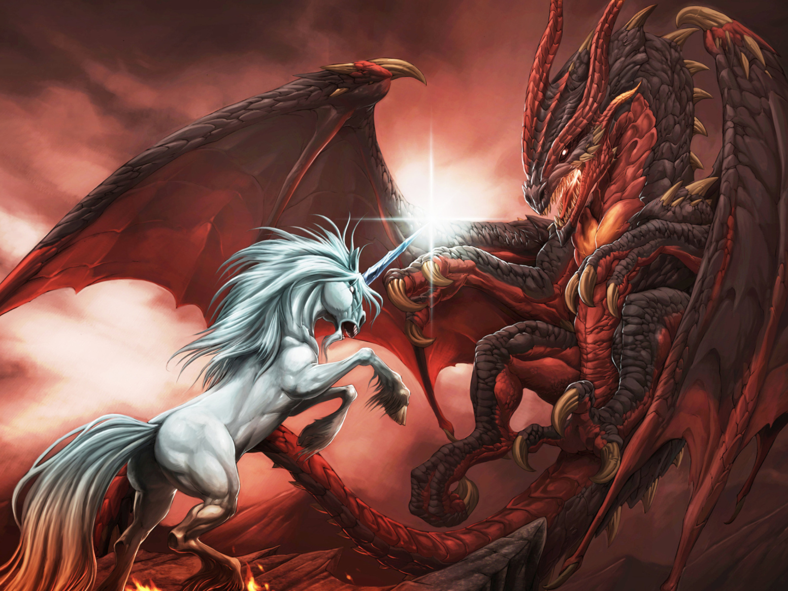 Screenshot №1 pro téma Unicorn And Dragon 1600x1200