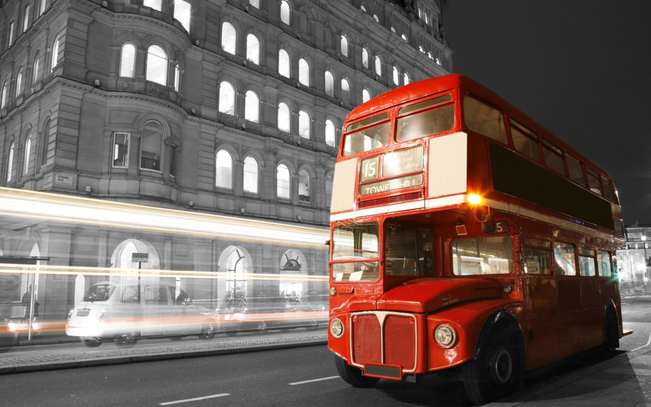 Обои Red London Bus 1280x800