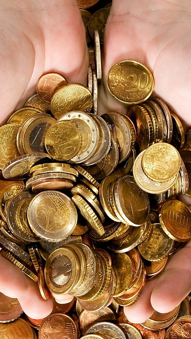 Fondo de pantalla Euro cent coins 640x1136