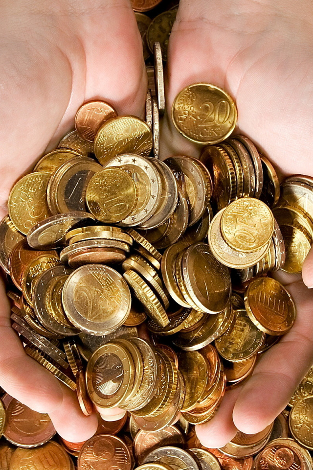 Fondo de pantalla Euro cent coins 640x960