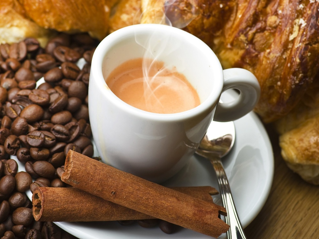 Fondo de pantalla Hot coffee and cinnamon 1024x768