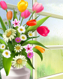 Fondo de pantalla Summer Flowers Illustration 128x160