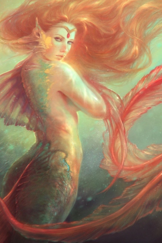 Screenshot №1 pro téma Mermaid Painting 320x480