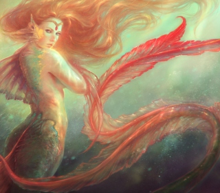 Mermaid Painting - Obrázkek zdarma pro iPad