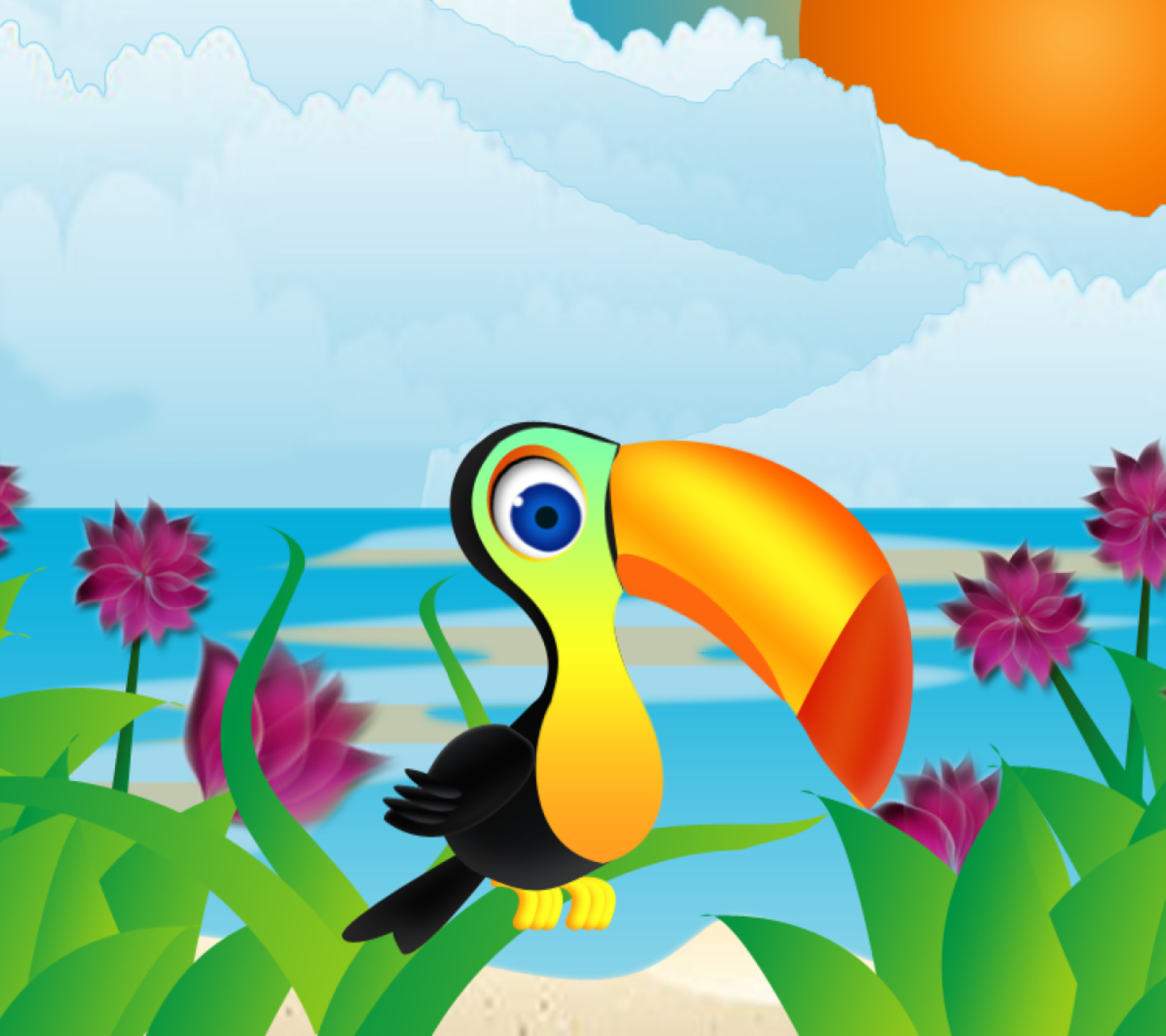 Screenshot №1 pro téma Toucan On Beach 1440x1280