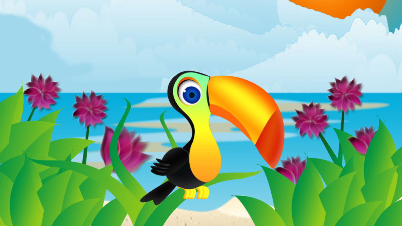 Screenshot №1 pro téma Toucan On Beach 1600x900