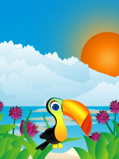 Toucan On Beach wallpaper 240x320