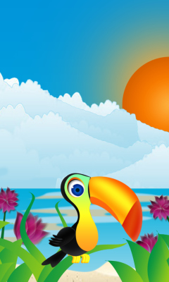 Screenshot №1 pro téma Toucan On Beach 240x400