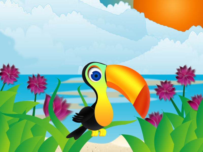 Screenshot №1 pro téma Toucan On Beach 800x600