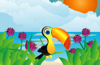 Toucan On Beach - Obrázkek zdarma pro HTC Hero