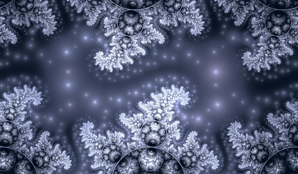Das Snow Fractals Abstract Wallpaper 1024x600