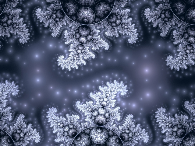 Обои Snow Fractals Abstract 640x480