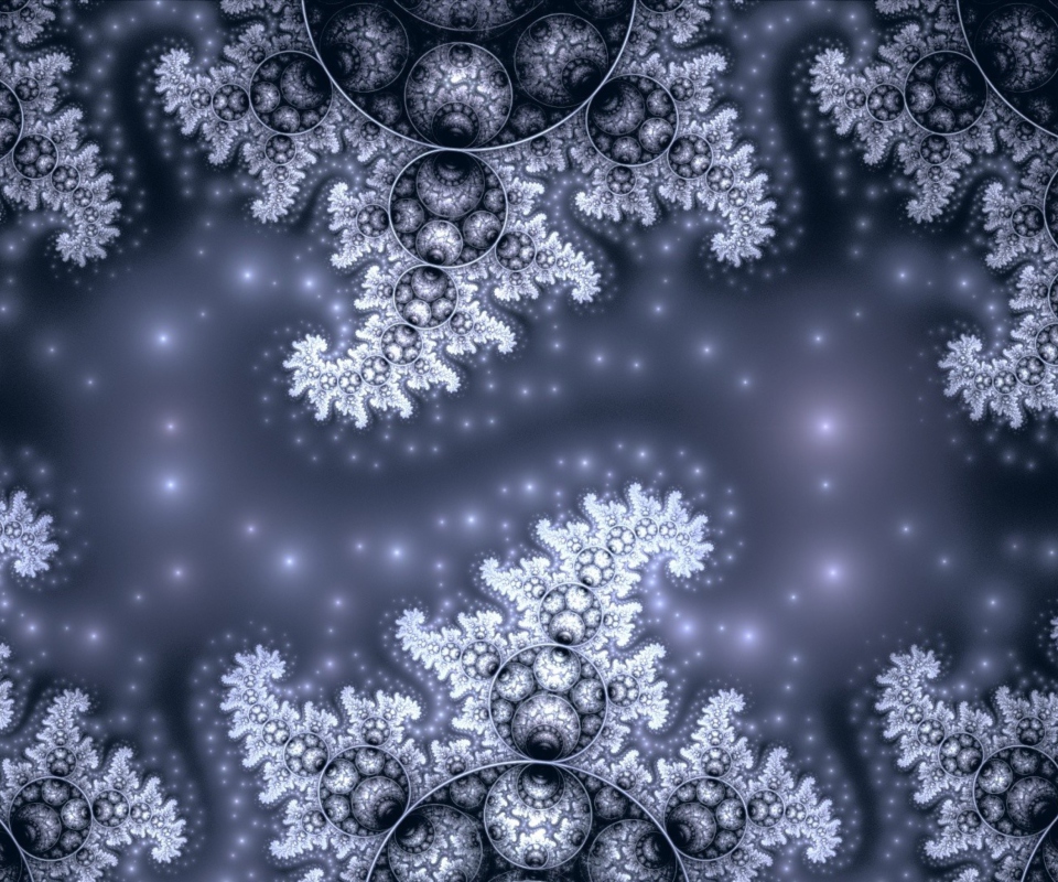 Обои Snow Fractals Abstract 960x800