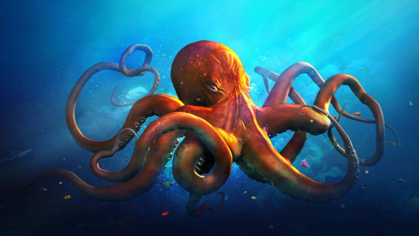 Sfondi Octopus HD 1366x768
