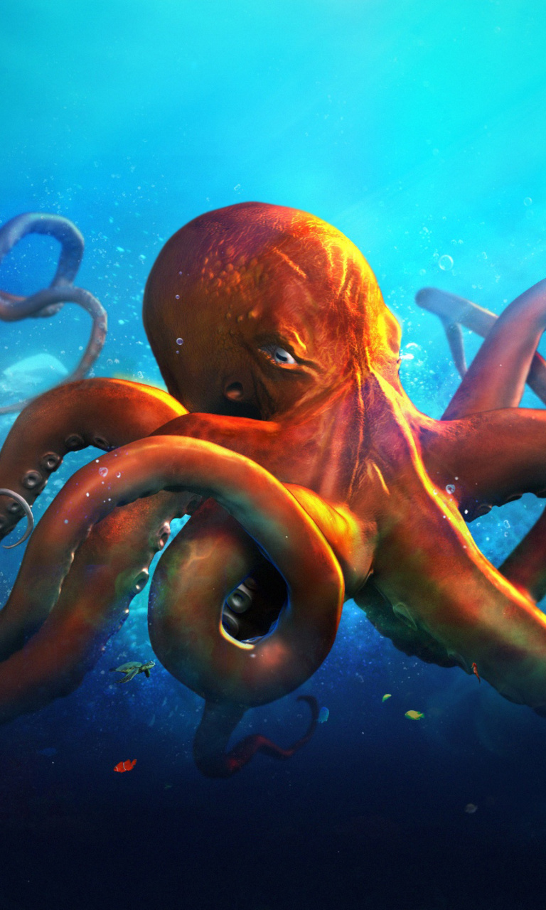 Обои Octopus HD 768x1280