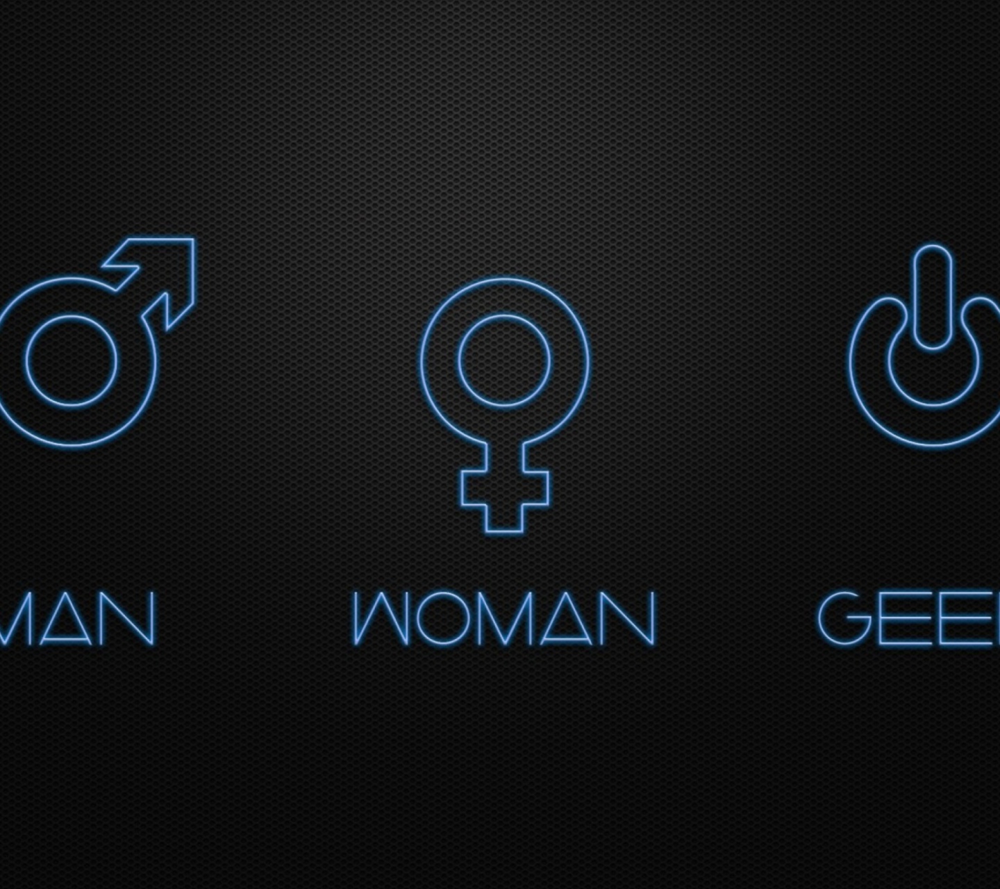 Sfondi Man Woman Geek Signs 1440x1280