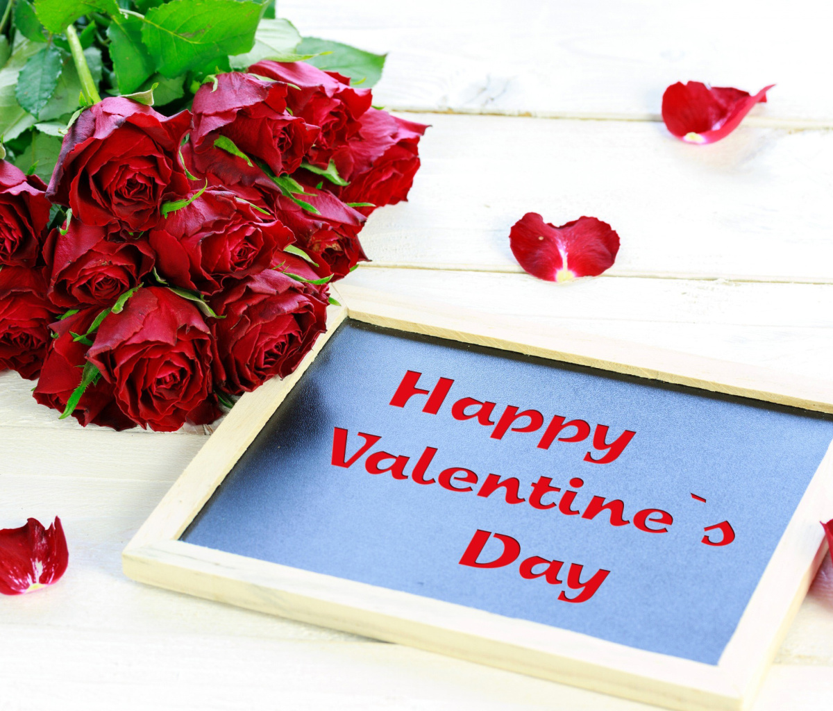 Обои Happy Valentines Day with Roses 1200x1024